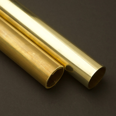 ท่อทองเหลืองไม่มีรอยต่อที่มีความแม่นยำ ASTM C22000 99.9% บริสุทธิ์ตรง H62 ผนังบาง ETP ท่อทองแดงตรง